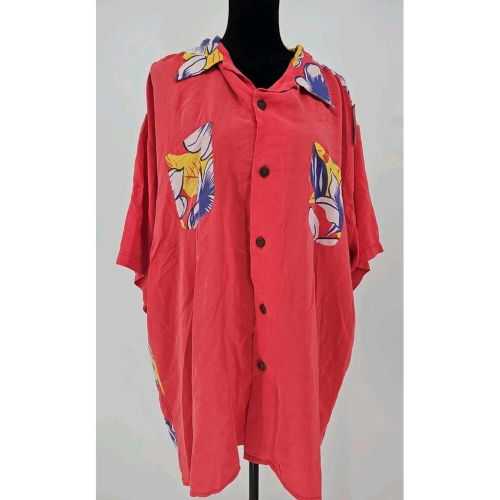 Avanti‎ Vintage Hawaiian Silk Shirt XXL Hula Girl Beach Tropical